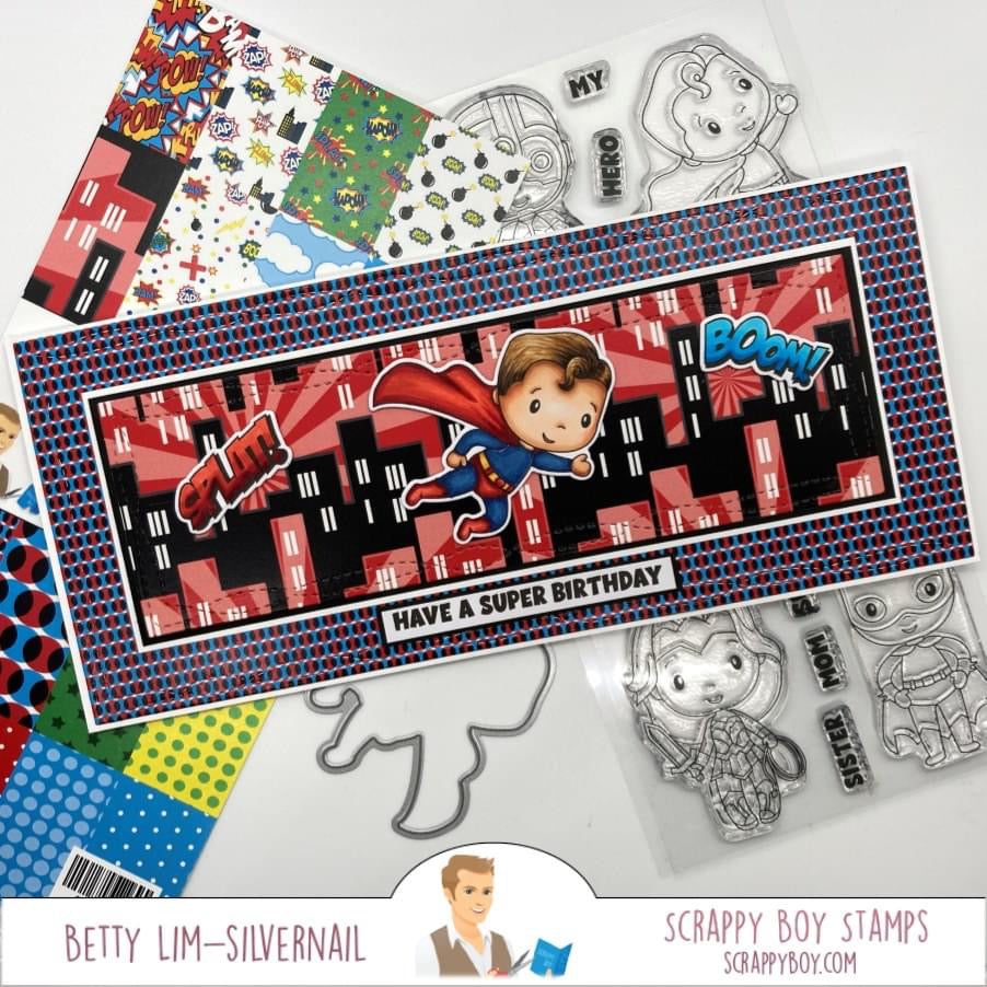 Bundle - You're My Hero Stamp & Outline Dies scrappyboystamps
