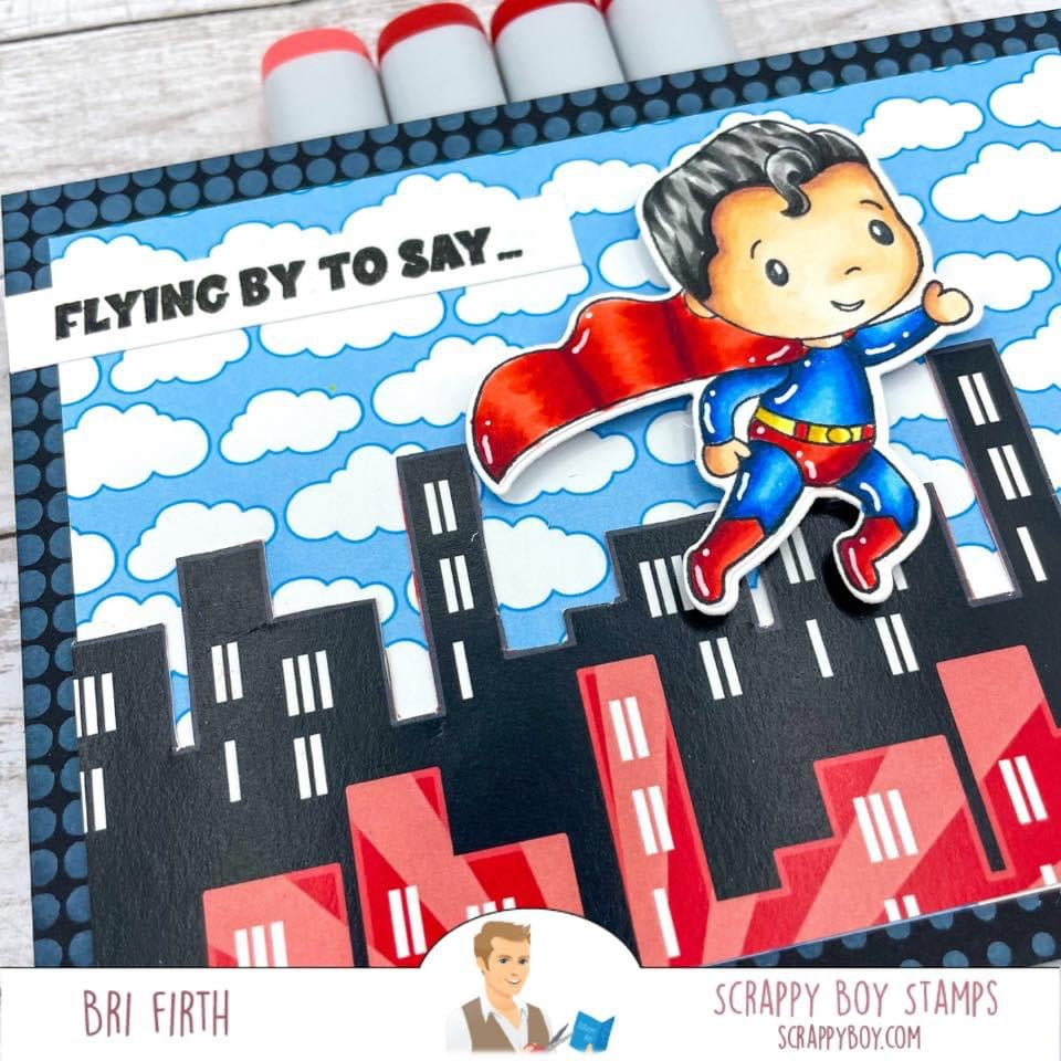 Bundle - You're My Hero Stamp & Outline Dies scrappyboystamps