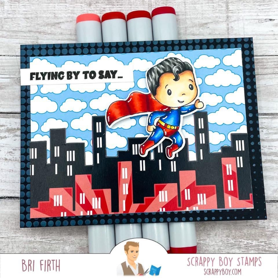 Bundle - You're My Hero Stamp & Outline Dies scrappyboystamps