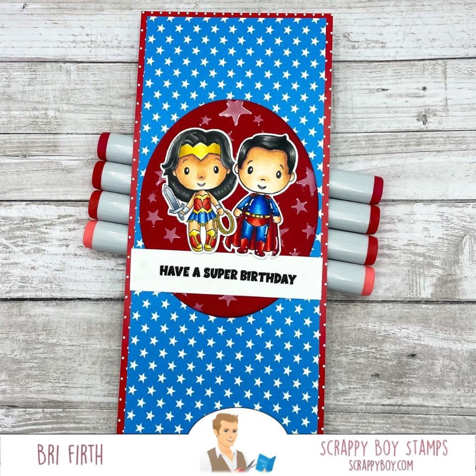 Bundle - Super Team Stamp & Outline Dies scrappyboystamps