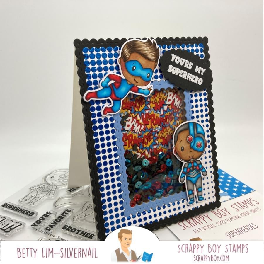 Bundle - Super Team Stamp & Outline Dies scrappyboystamps