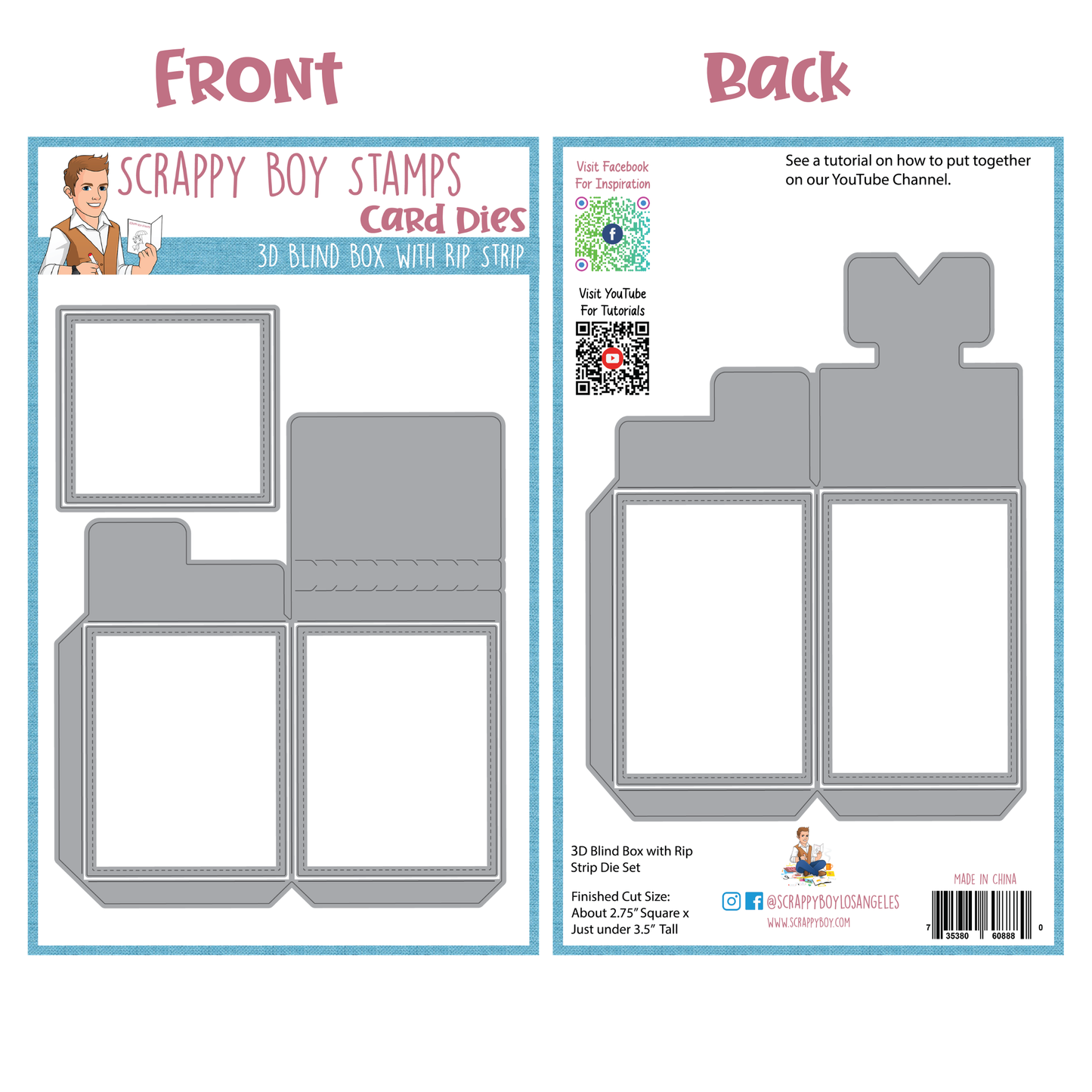 3D Blind Box With Rip Strip Die Set scrappyboystamps