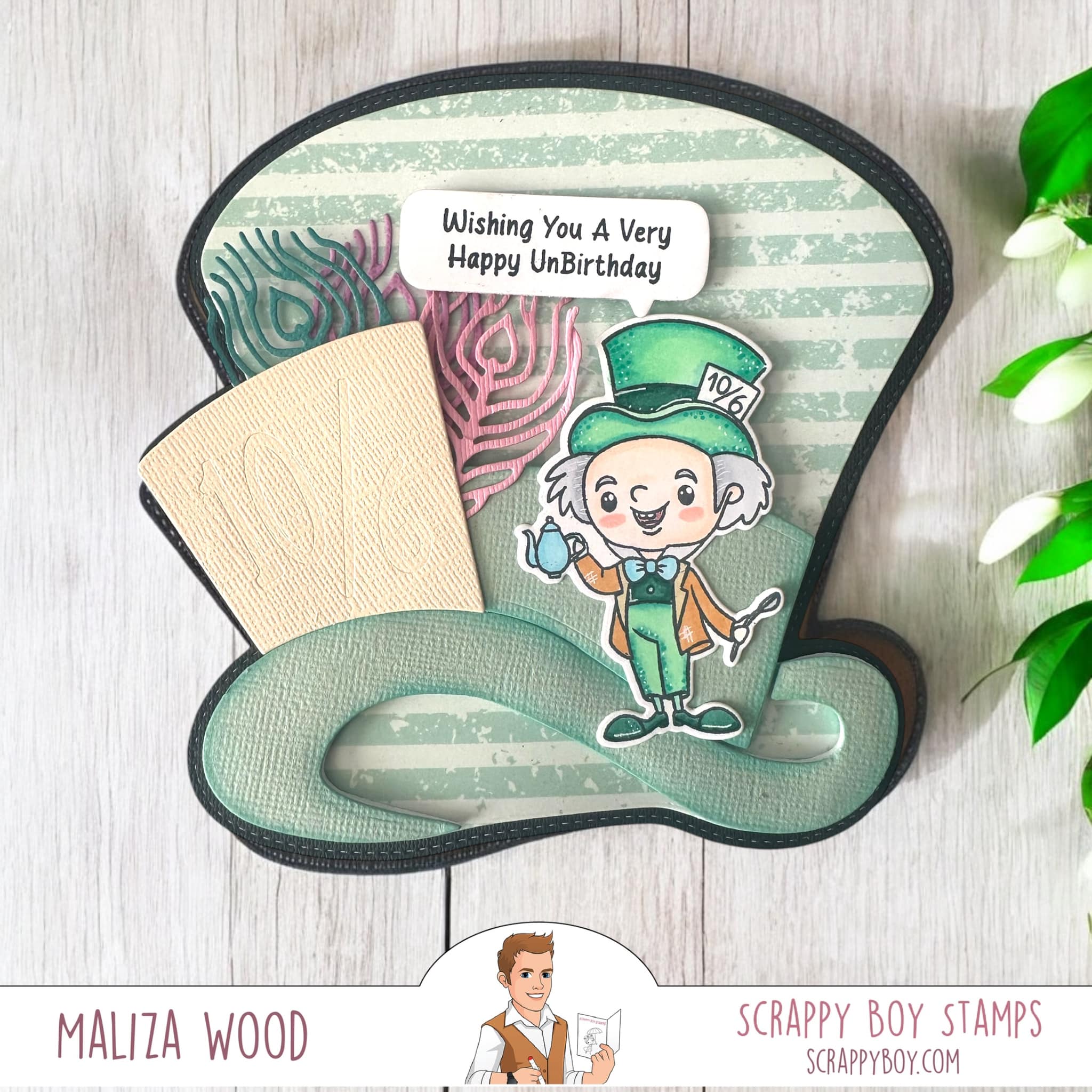 Mad Hatter Hat Shaped Mini Album/Card Die Sett - Scrappy Boy Stamps