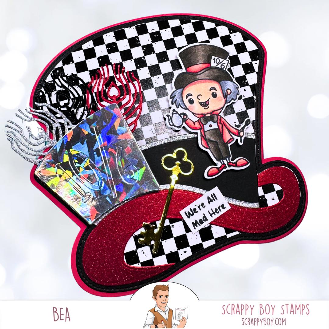 Mad Hatter Hat Shaped Mini Album/Card Die Sett - Scrappy Boy Stamps