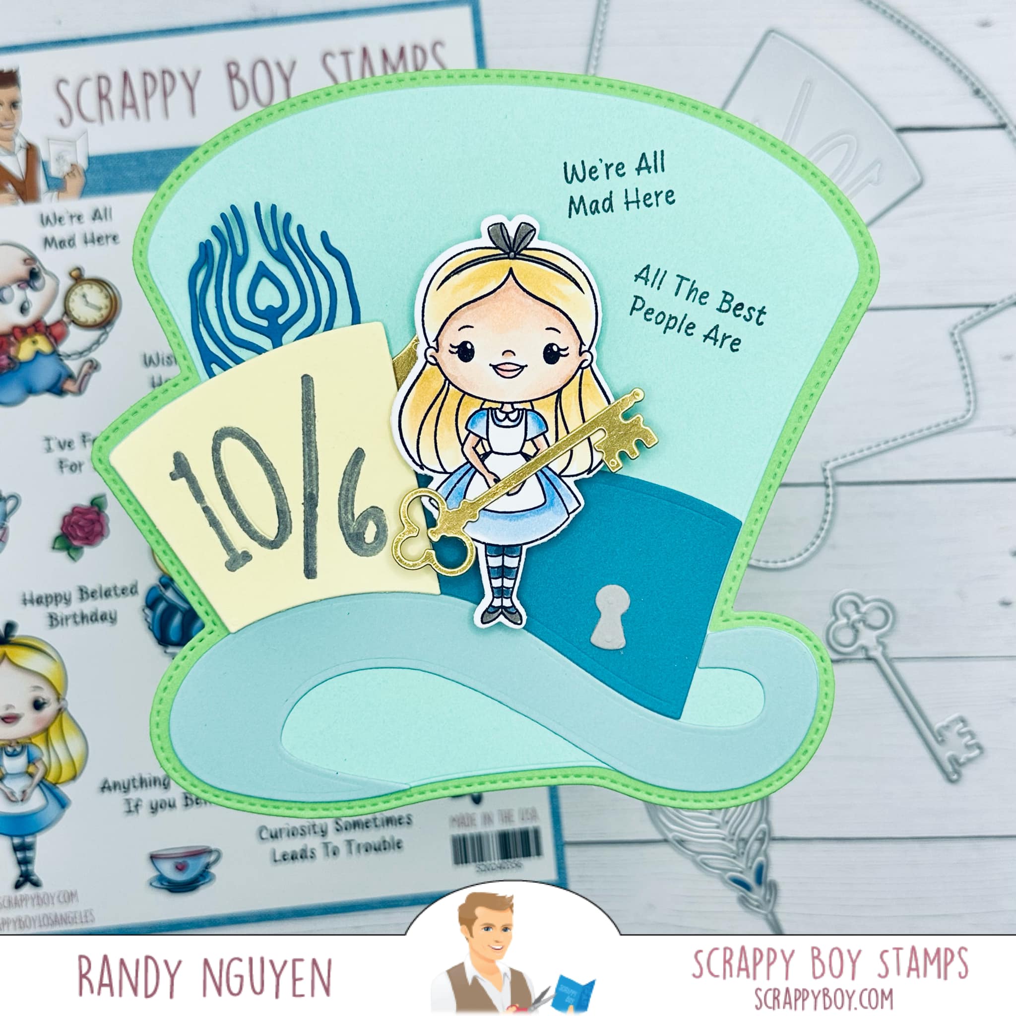 Mad Hatter Hat Shaped Mini Album/Card Die Sett - Scrappy Boy Stamps