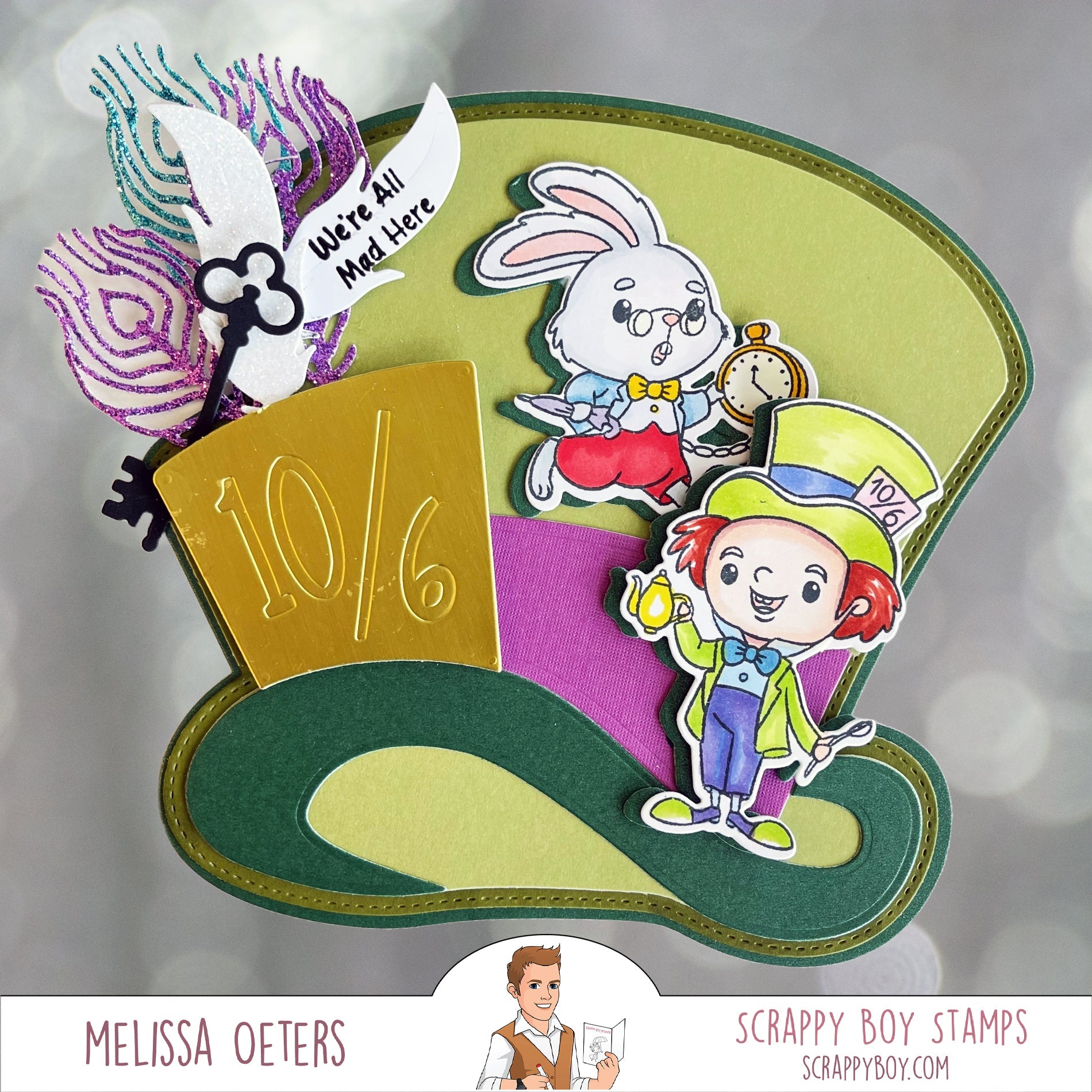 Mad Hatter Hat Shaped Mini Album/Card Die Sett - Scrappy Boy Stamps