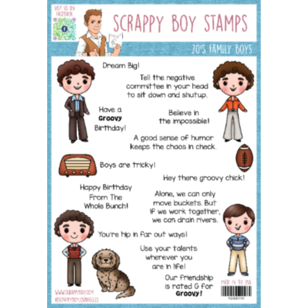 
                  
                    70's Family Boys - 6x8 Stamp Set
                  
                