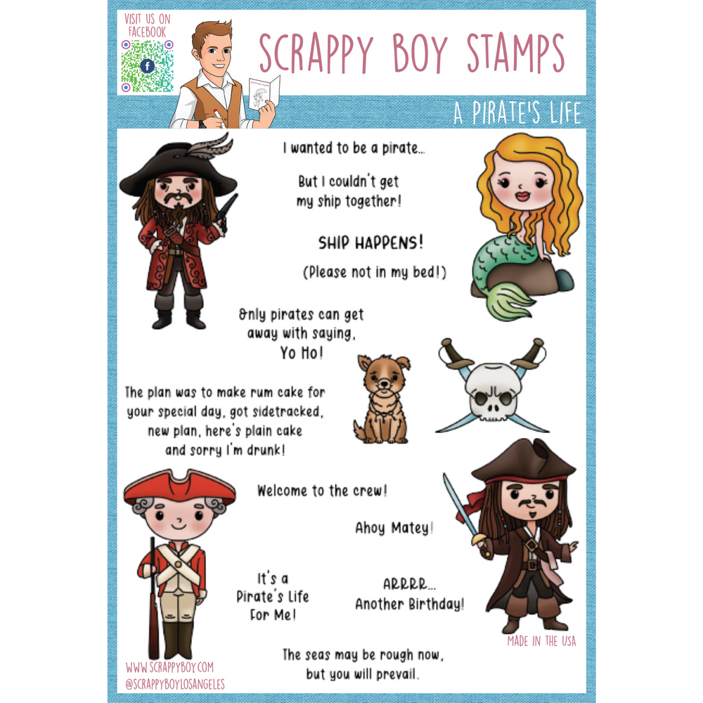 A Pirate's Life - 6x8 Stamp Set Scrappy Boy Stamps