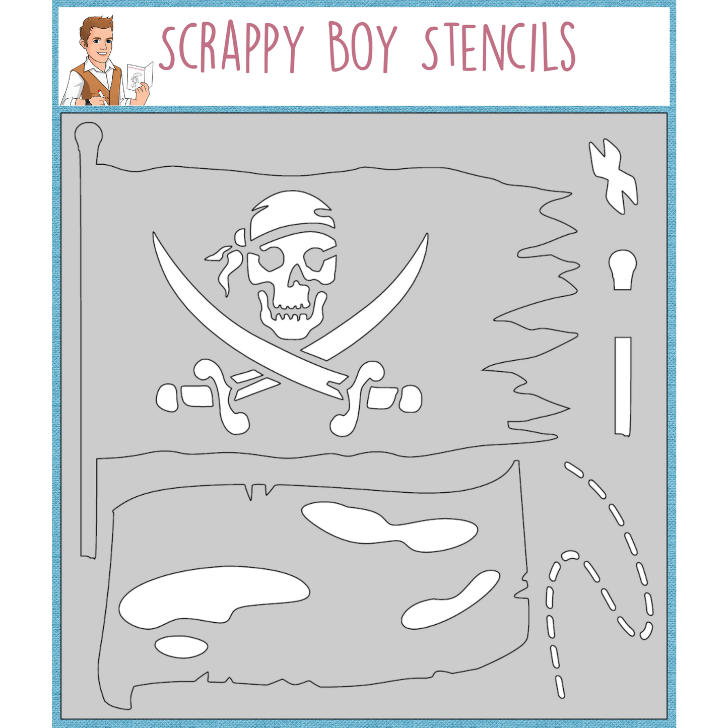 A Pirate's Life Stencil scrappyboystamps