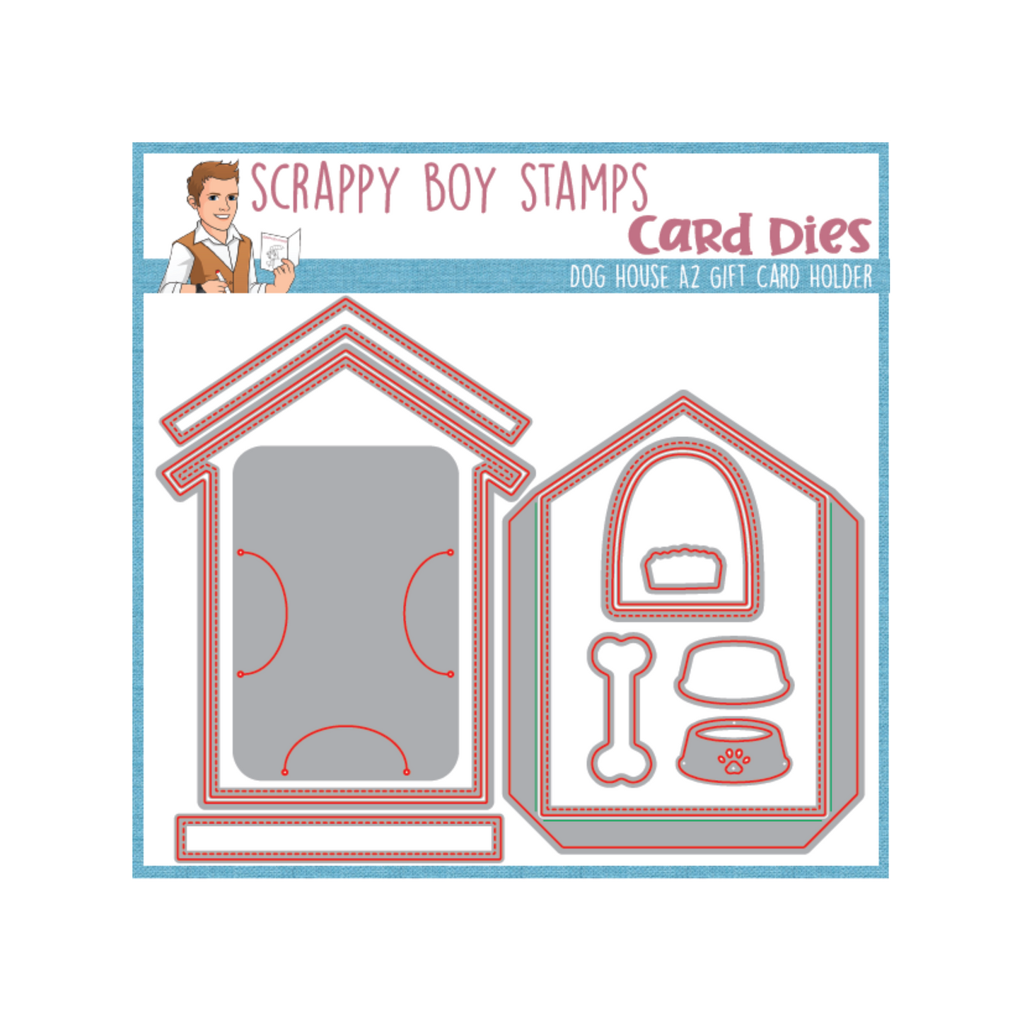 Dog House A2 Gift Card Holder Die scrappyboystamps