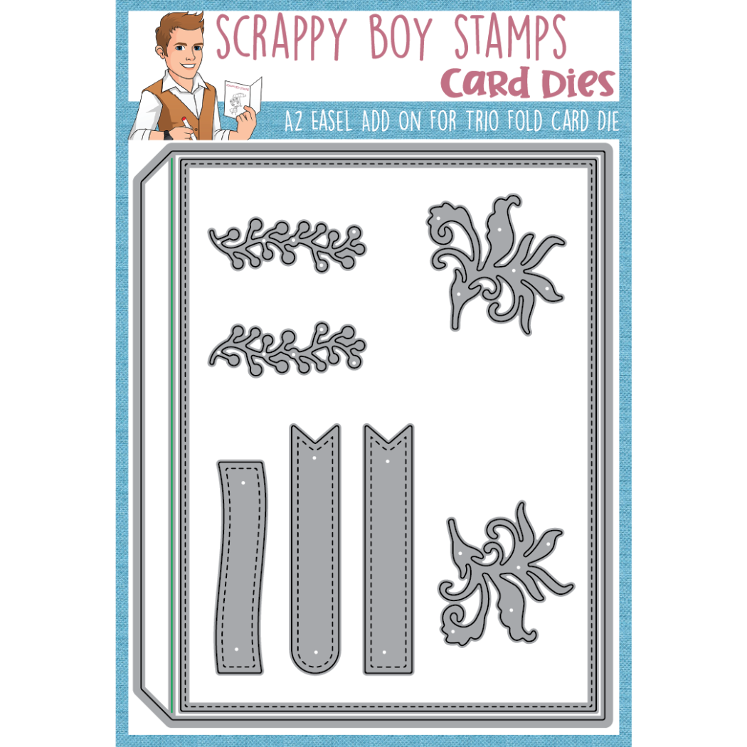 A2 Easel Add On for Trio Fold Card Die- ADD ON scrappyboystamps