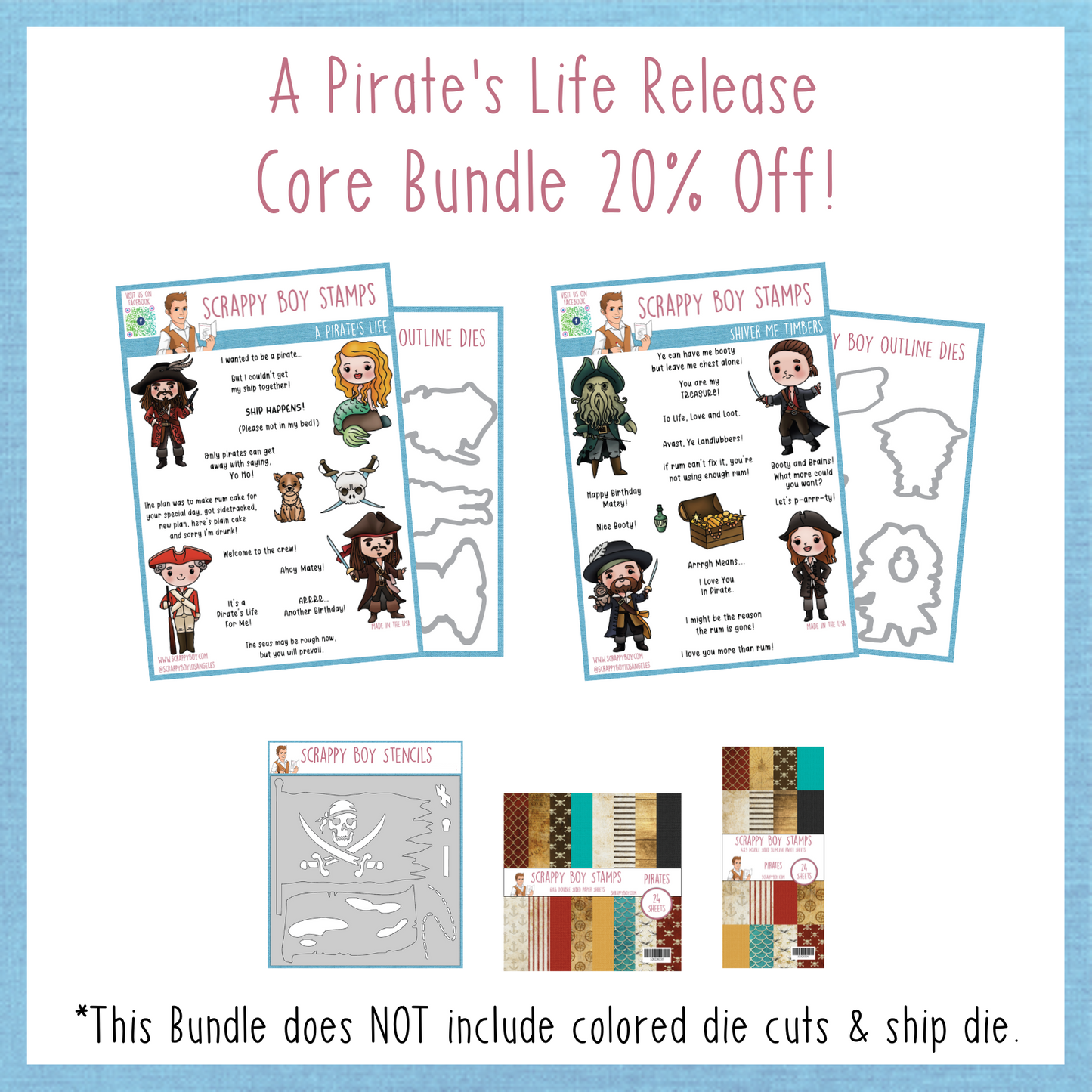 Core Bundle - A Pirate's Life Release scrappyboystamps