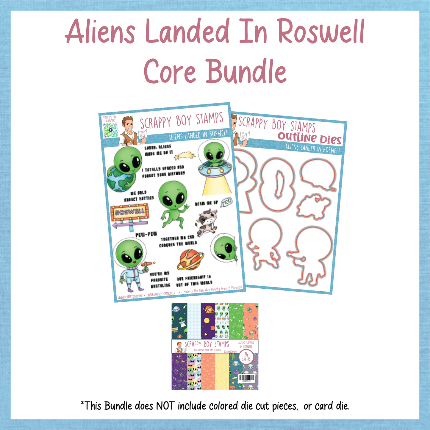 Core Bundle - Aliens Landed In Roswell Scrappy Boy Stamps
