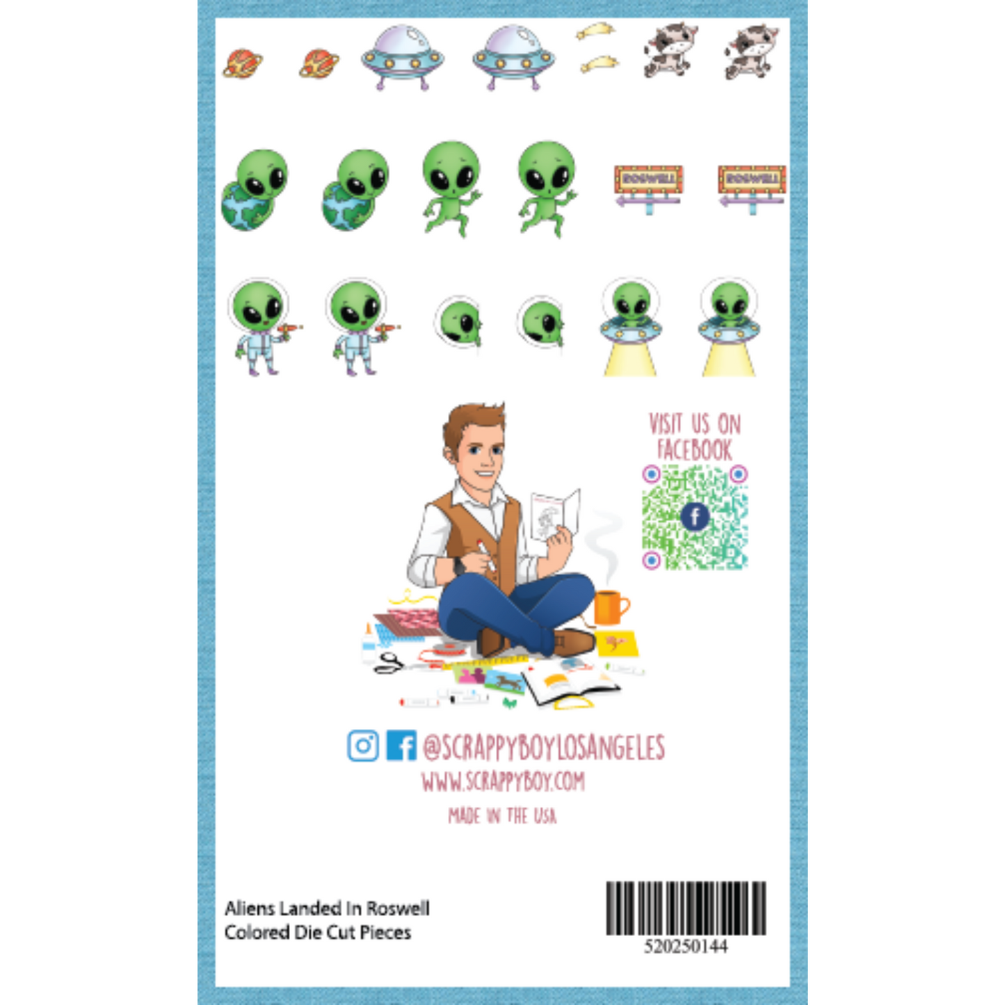 
                  
                    Aliens Landed in Roswell - Colored Die Cut Pieces Scrappy Boy Stamps
                  
                