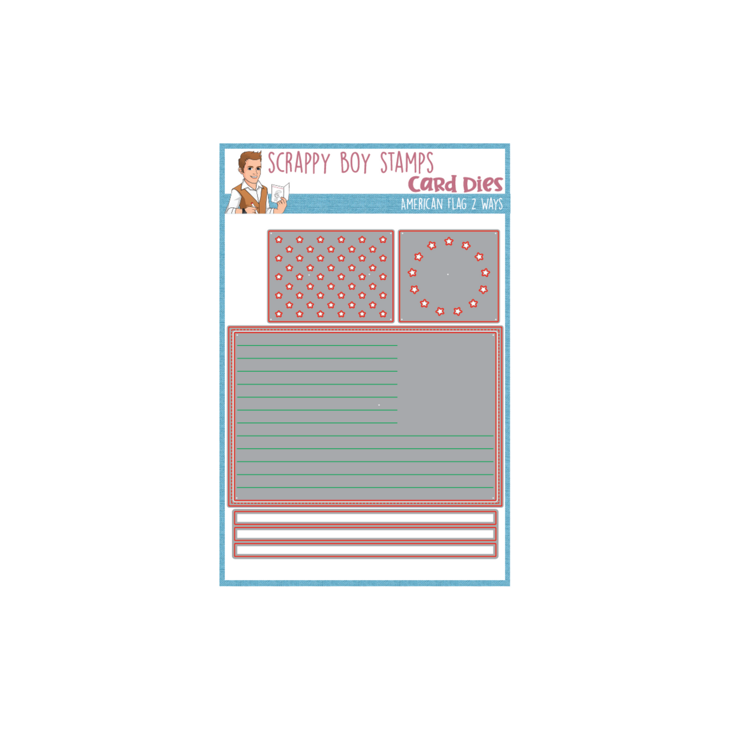American Flag 2 Ways Die scrappyboystamps