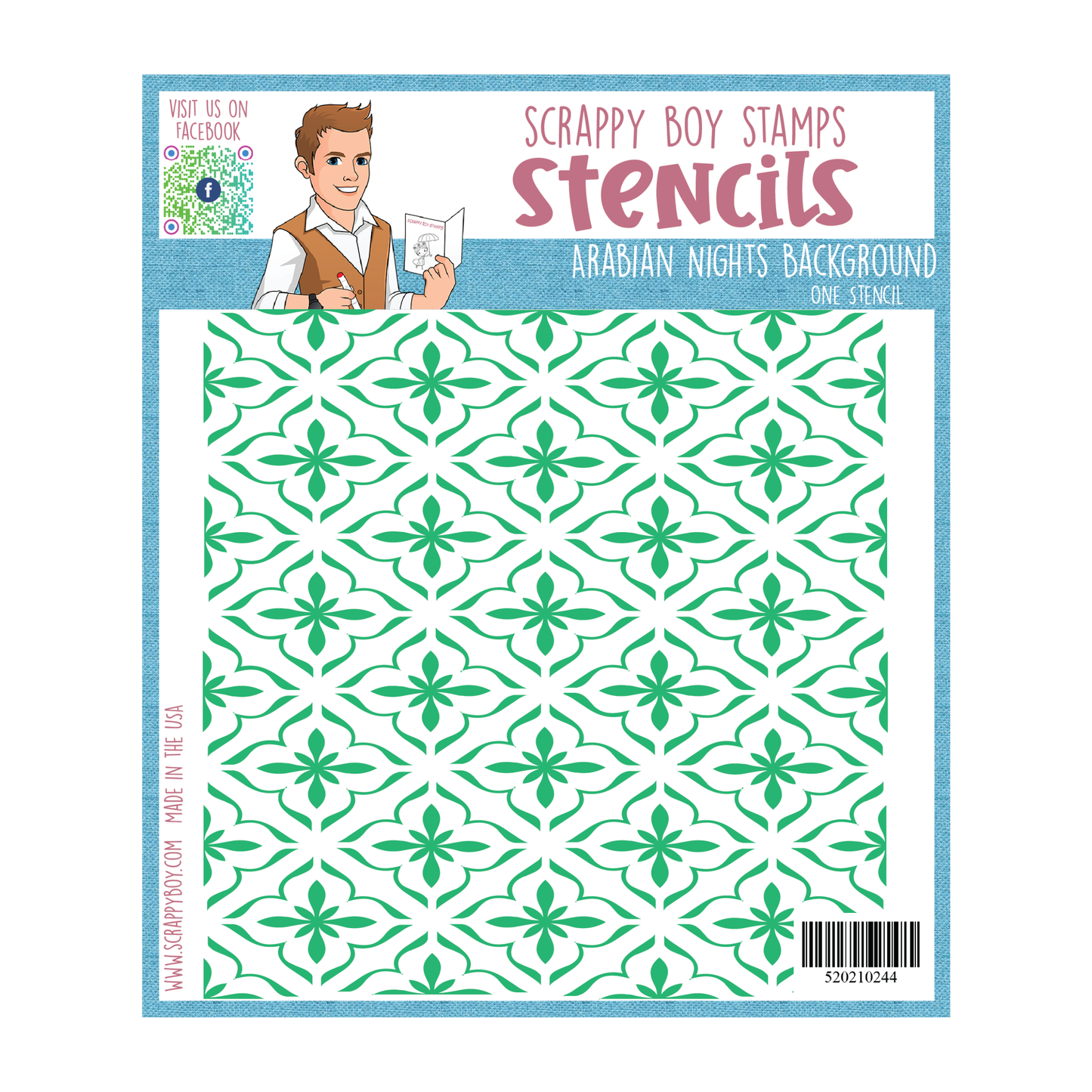 Arabian Nights Background Stencil scrappyboystamps
