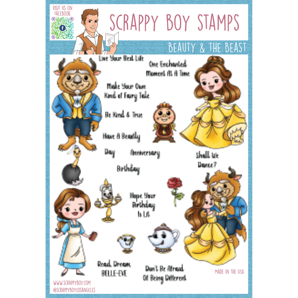 Beauty & the Beast - 6x8 Stamp Set Scrappy Boy Stamps