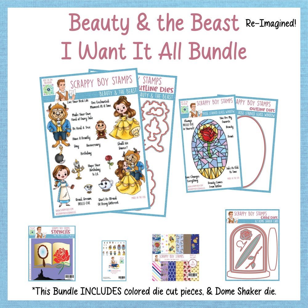 I Want It All Bundle - Beauty & the Beast Release Scrappy Boy Stamps