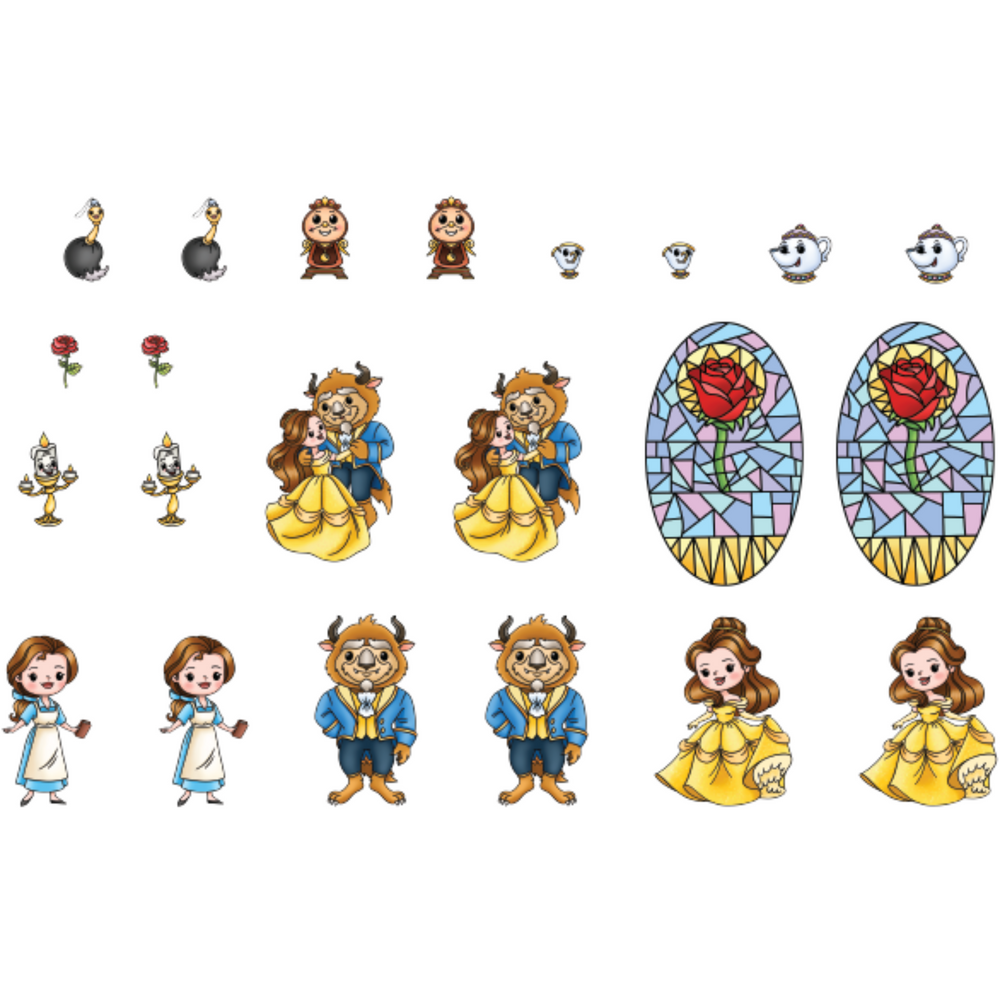 Beauty & the Beast - Colored Die Cut Pieces Scrappy Boy Stamps