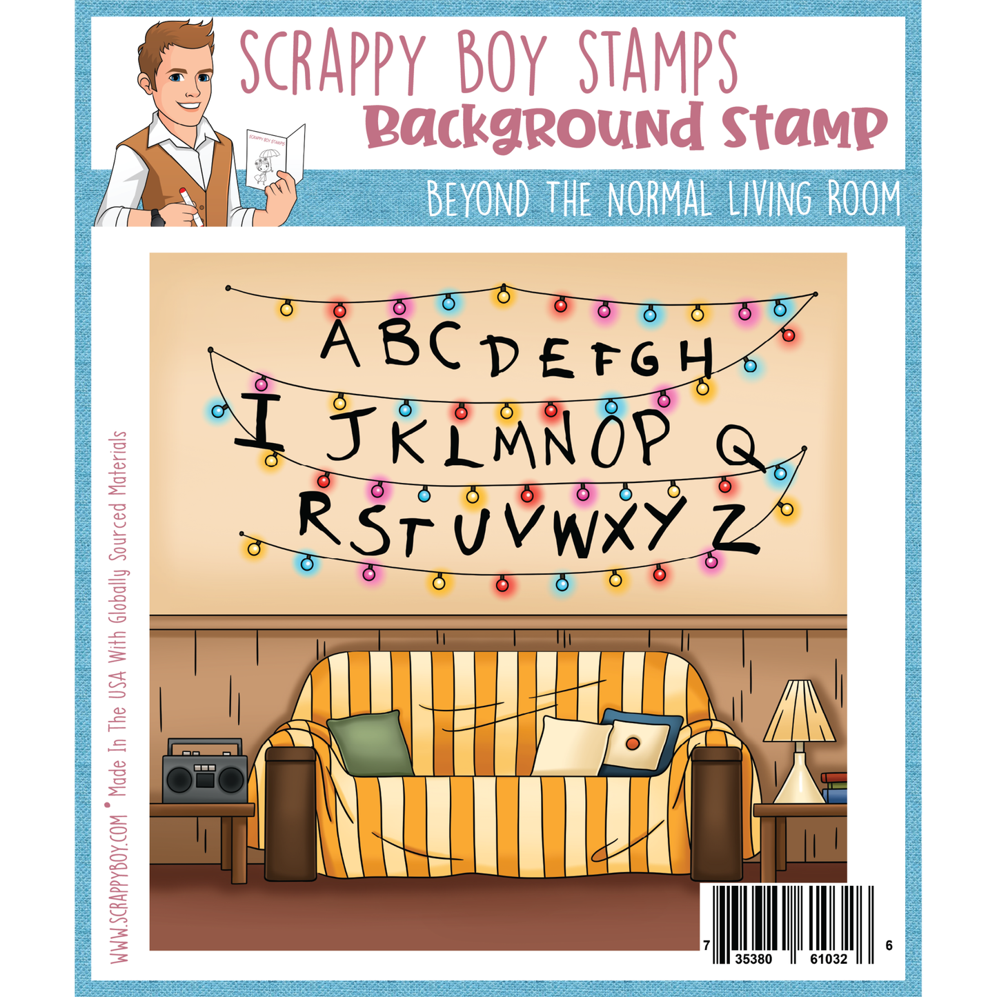 Beyond The Normal Living Room - 6x6 Background Stamp Scrappy Boy Stamps