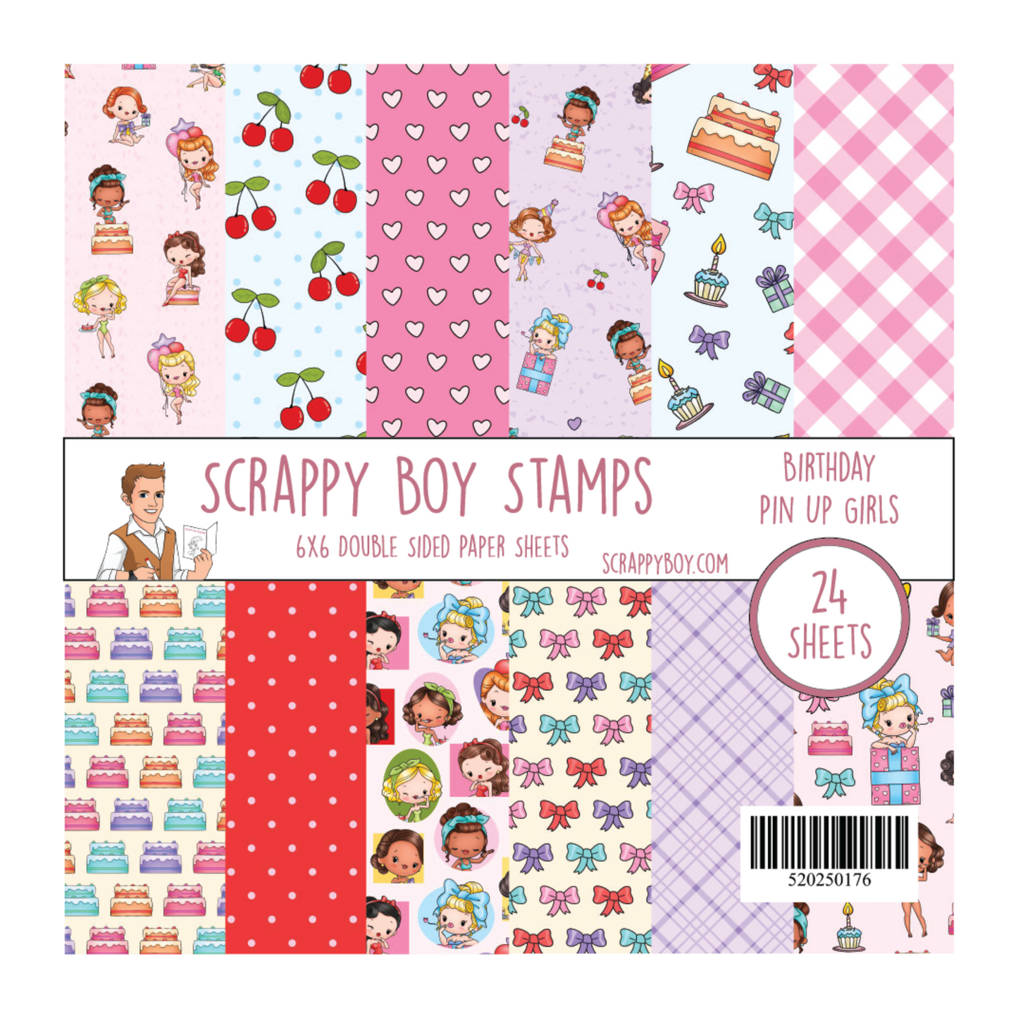 Birthday Pin Up Girls 6x6 Paper Pack scrappyboystamps