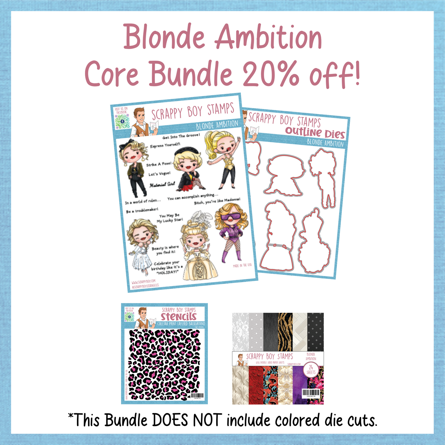 Core Bundle - Blonde Ambition Release Scrappy Boy Stamps