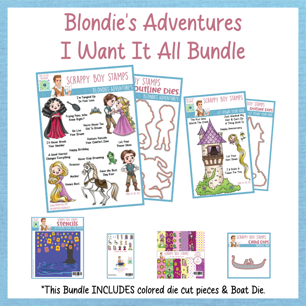 I Want It All Bundle - Blondie's Adventures Release Scrappy Boy Stamps