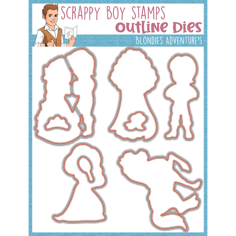 Bundle - Blondie's Adventures & Let Down Your Hair Stamps & Outline Dies scrappyboystamps