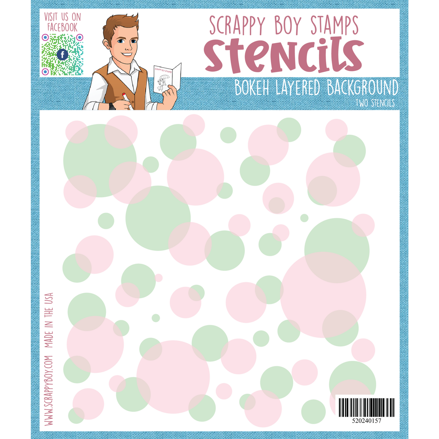 Bokeh Layered Background Stencils scrappyboystamps