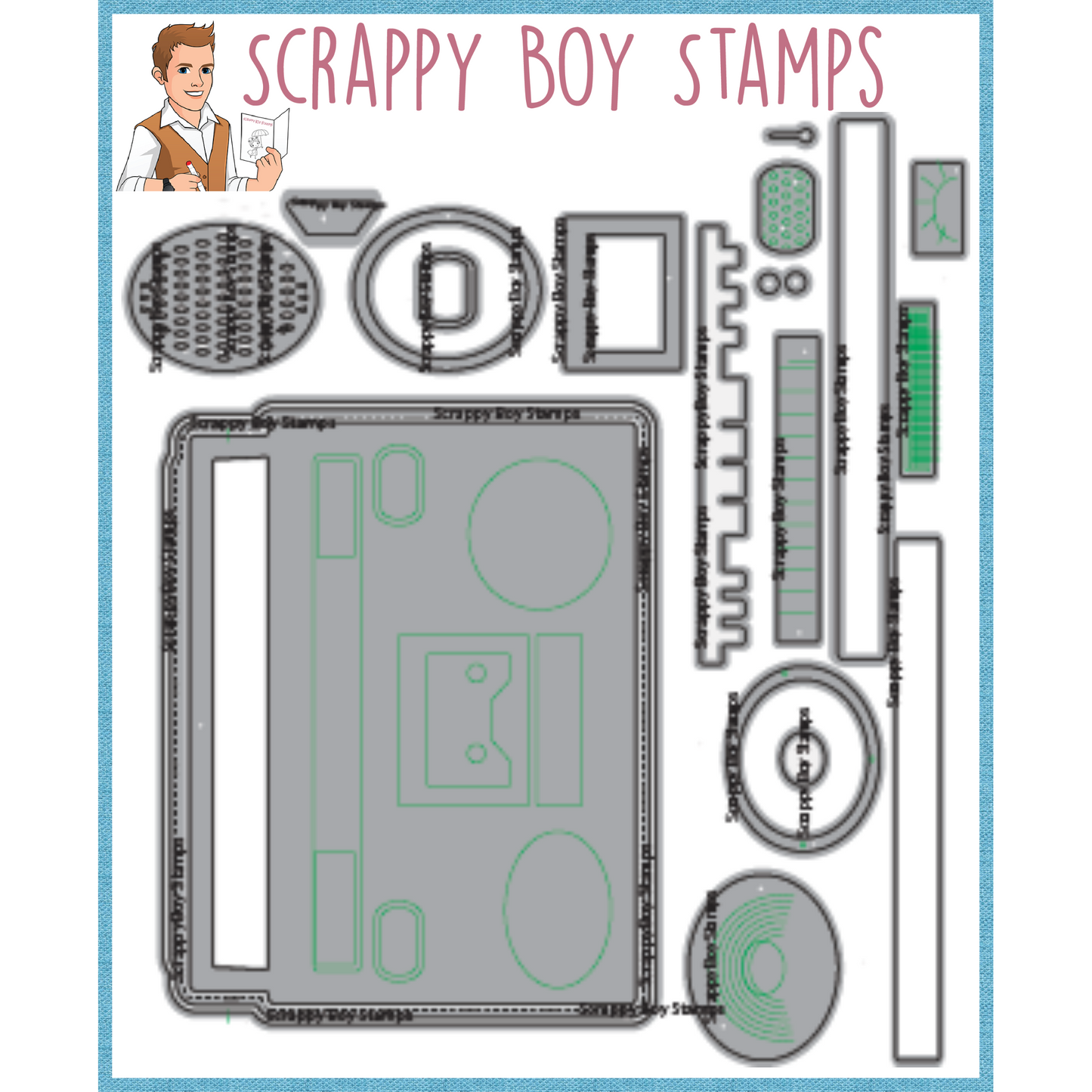 Boom Box Shaped Mini Album Die scrappyboystamps