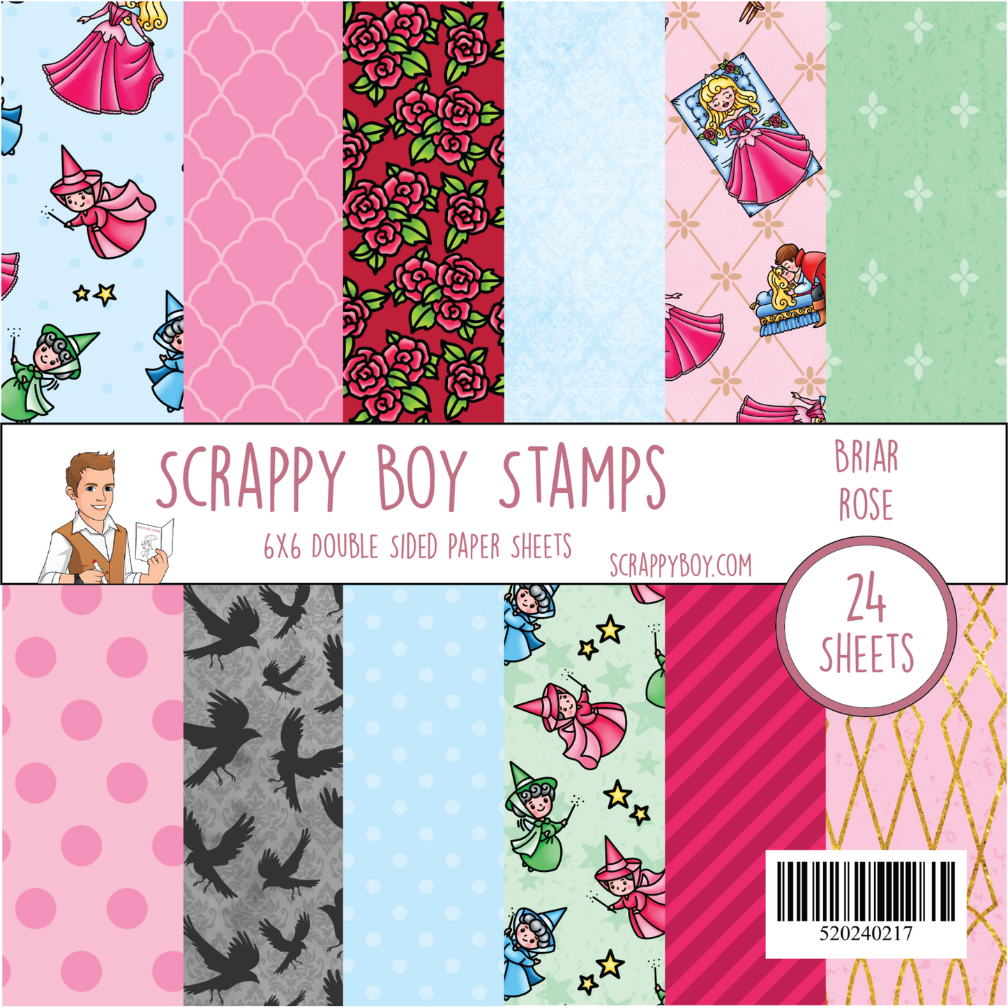 Briar Rose 6x6 Paper Pack scrappyboystamps