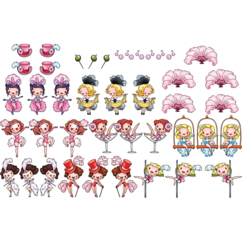 Burlesque - Colored Die Cut Pieces Scrappy Boy Stamps