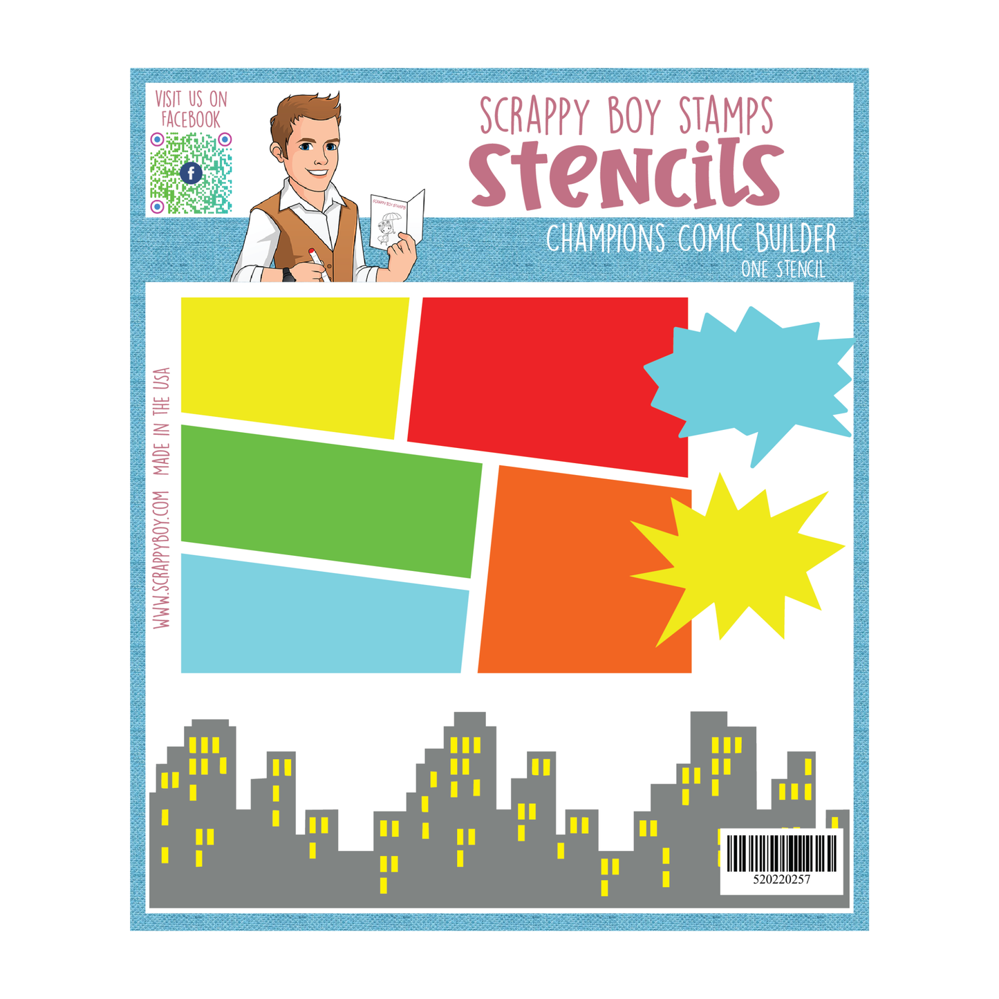 Champions Comic Builder Stencil scrappyboystamps