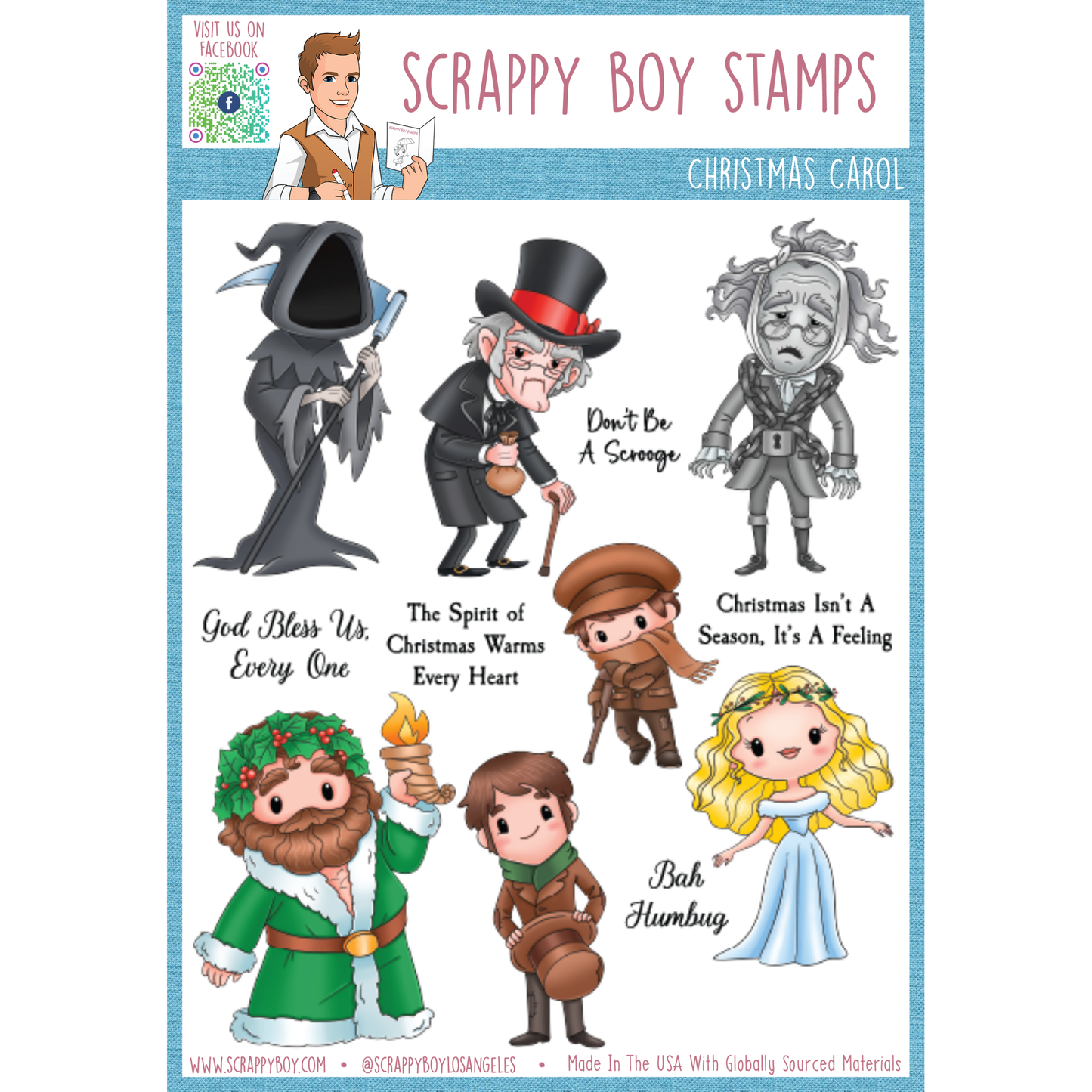 Christmas Carol - 6x8 Stamp Set Scrappy Boy Stamps