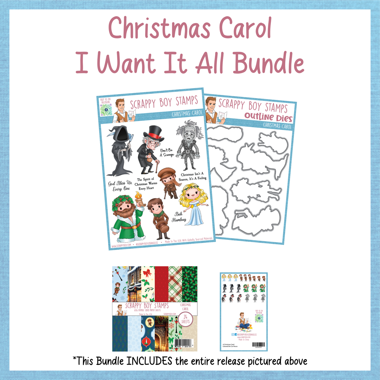 I Want It All Bundle - Christmas Carol Scrappy Boy Stamps