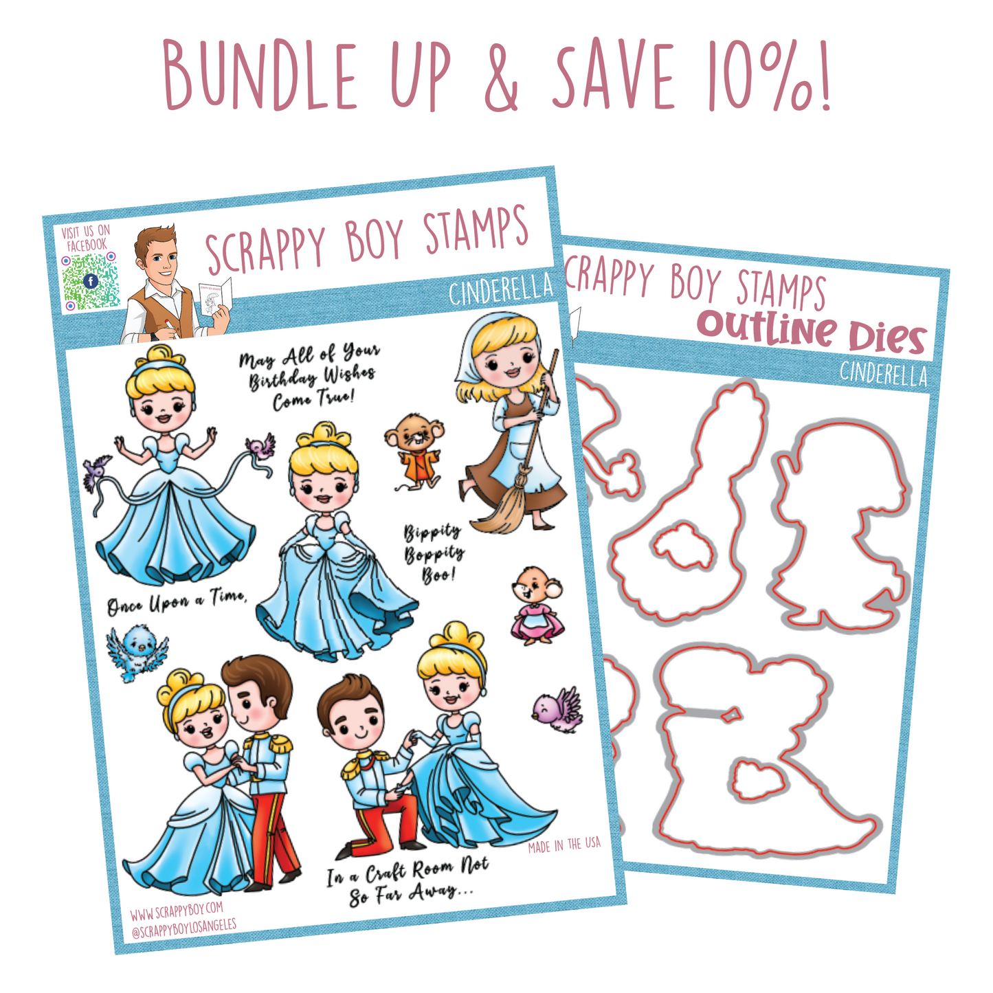 Bundle - Cinderella Stamp & Outline Dies scrappyboystamps