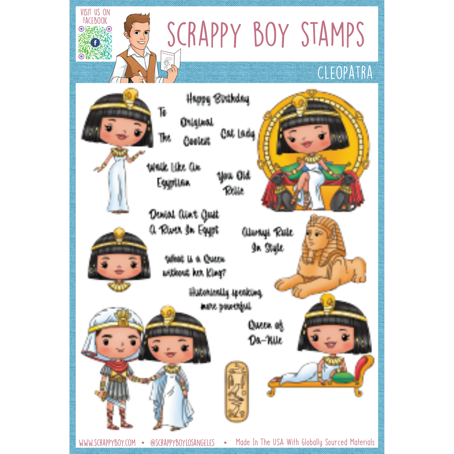 Cleopatra - 6x8 Stamp Set Scrappy Boy Stamps