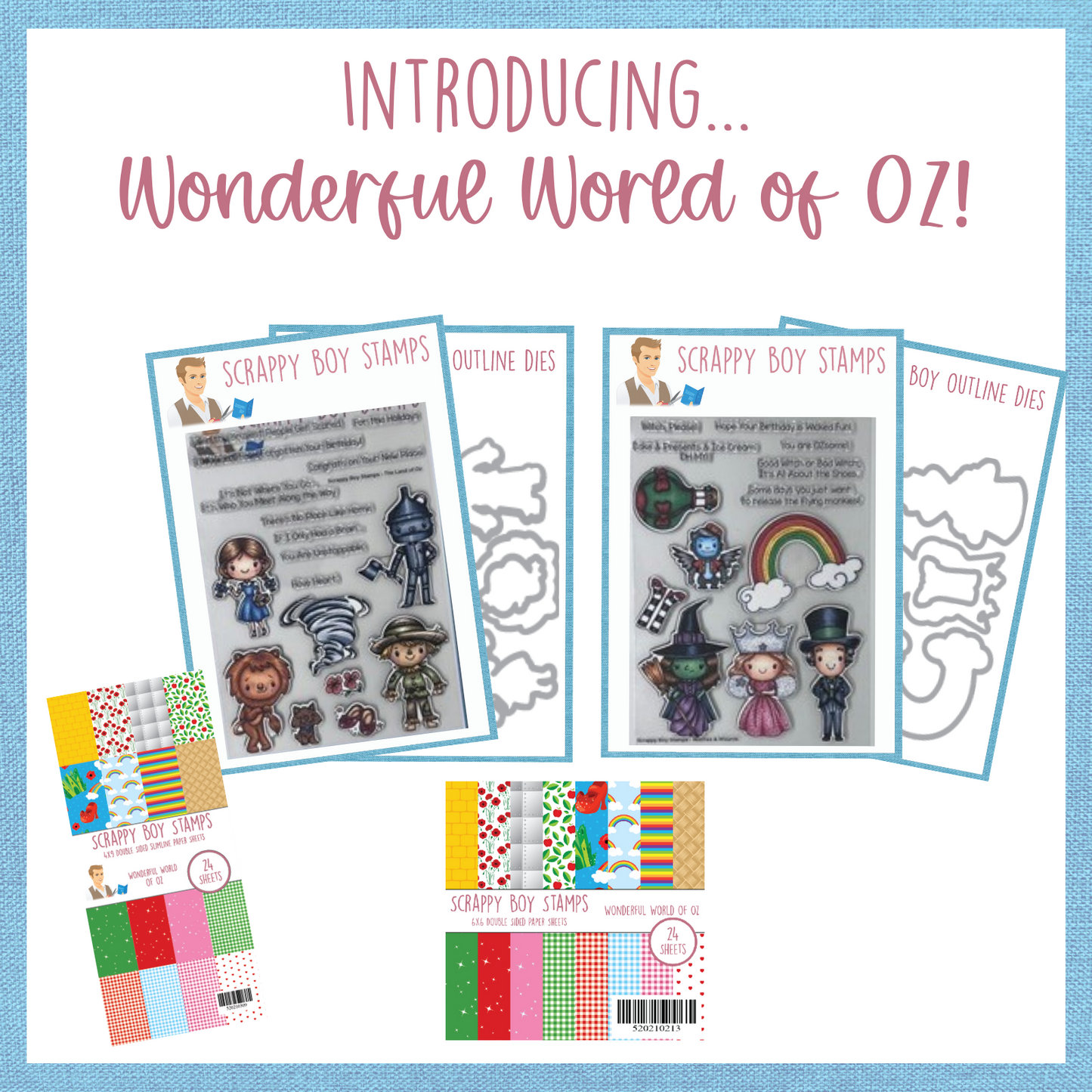 Wonderful World of Oz Release. Stamps, outline dies and paper.