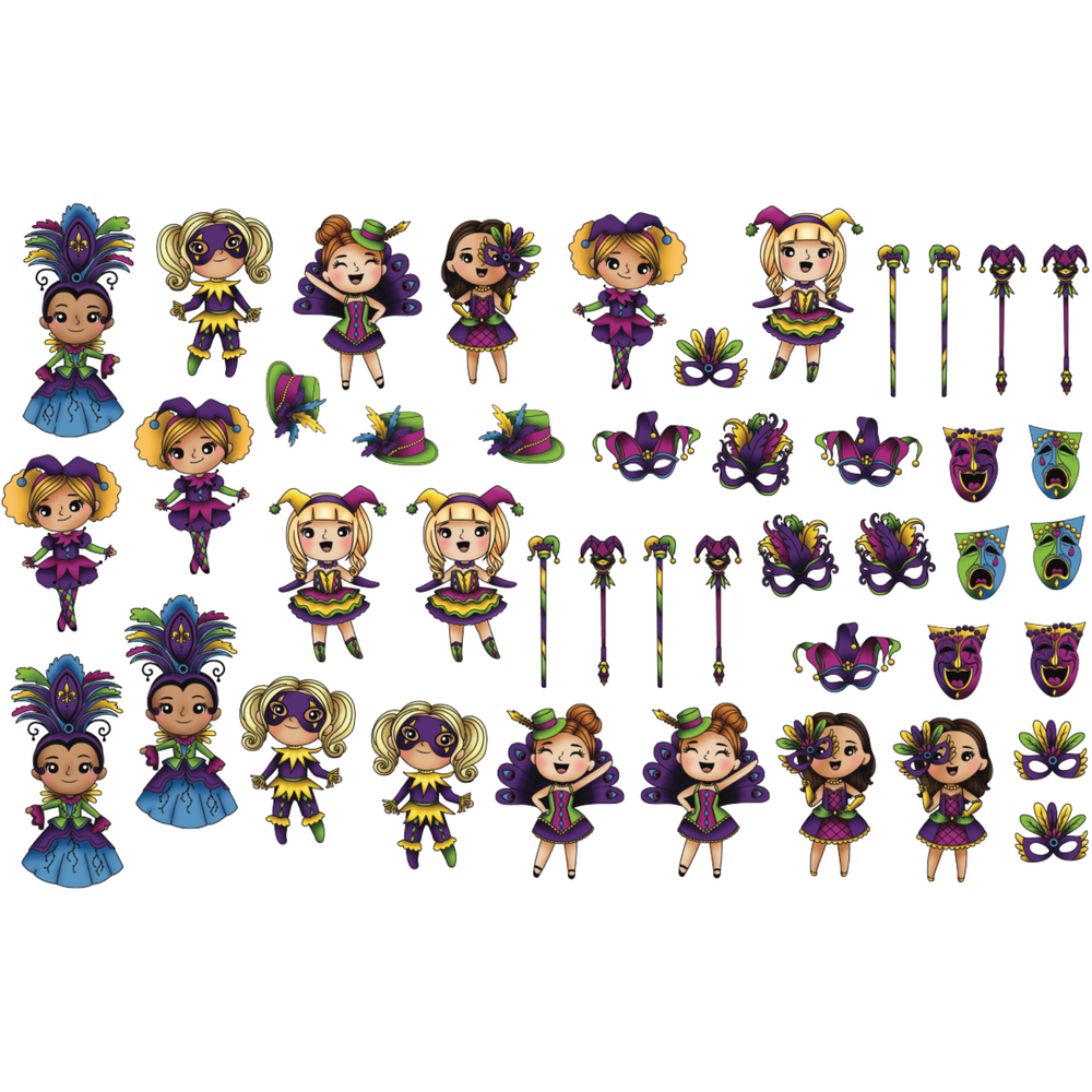 
                  
                    Cute Girls Mardi Gras - Colored Die Cut Pieces
                  
                