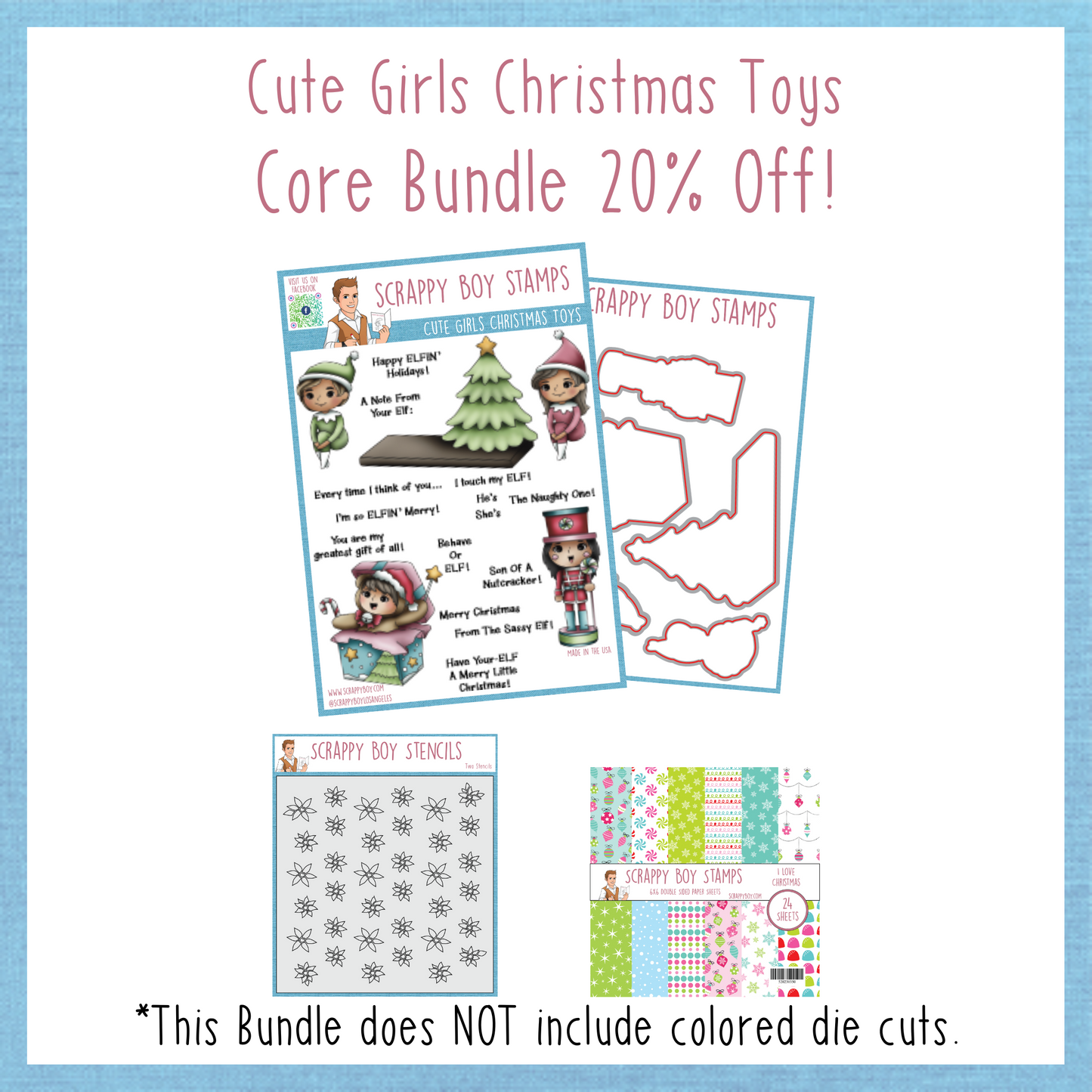 Core Bundle - Cute Girls Christmas Toys Release Scrappy Boy Stamps