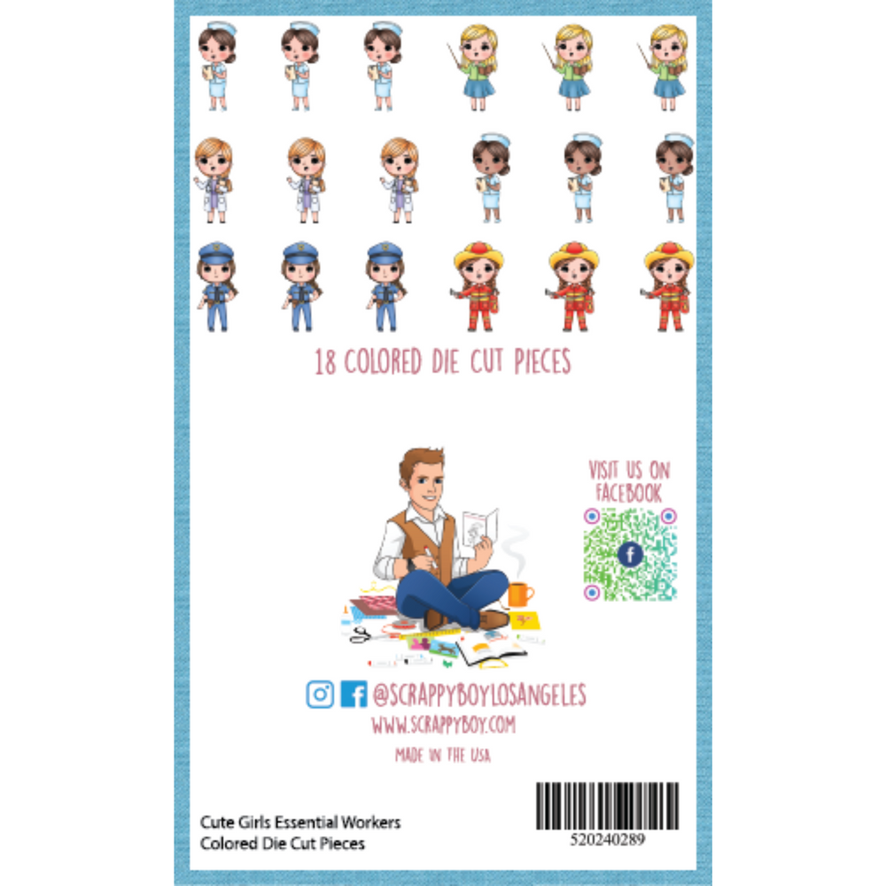 
                  
                    Cute Girls Essential Workers - Colored Die Cut Pieces Scrappy Boy Stamps
                  
                