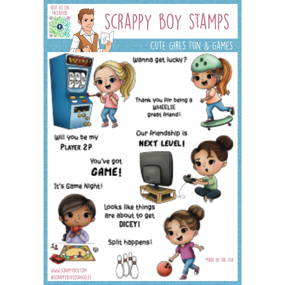 Core Bundle - Cute Girls Fun & Games Release - Scrappy Boy Stamps