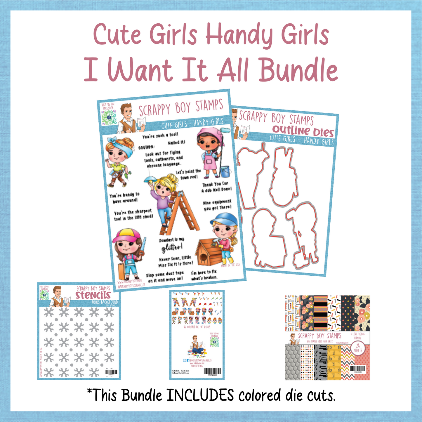 I Want It All Bundle - Cute Girls Handy Girls Release Scrappy Boy Stamps