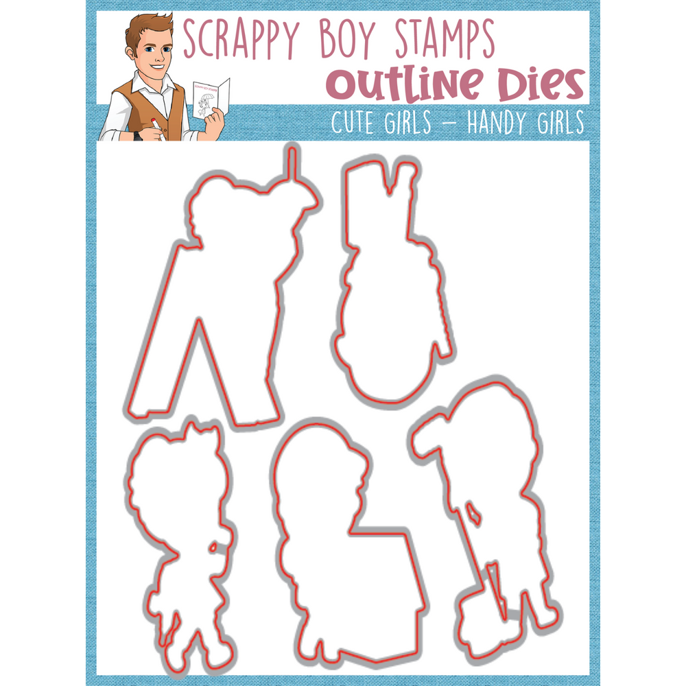 Outline Dies - Cute Girls Handy Girls scrappyboystamps