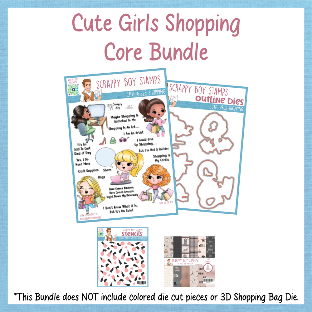 Core Bundle - Cute Girls Shopping Release Scrappy Boy Stamps