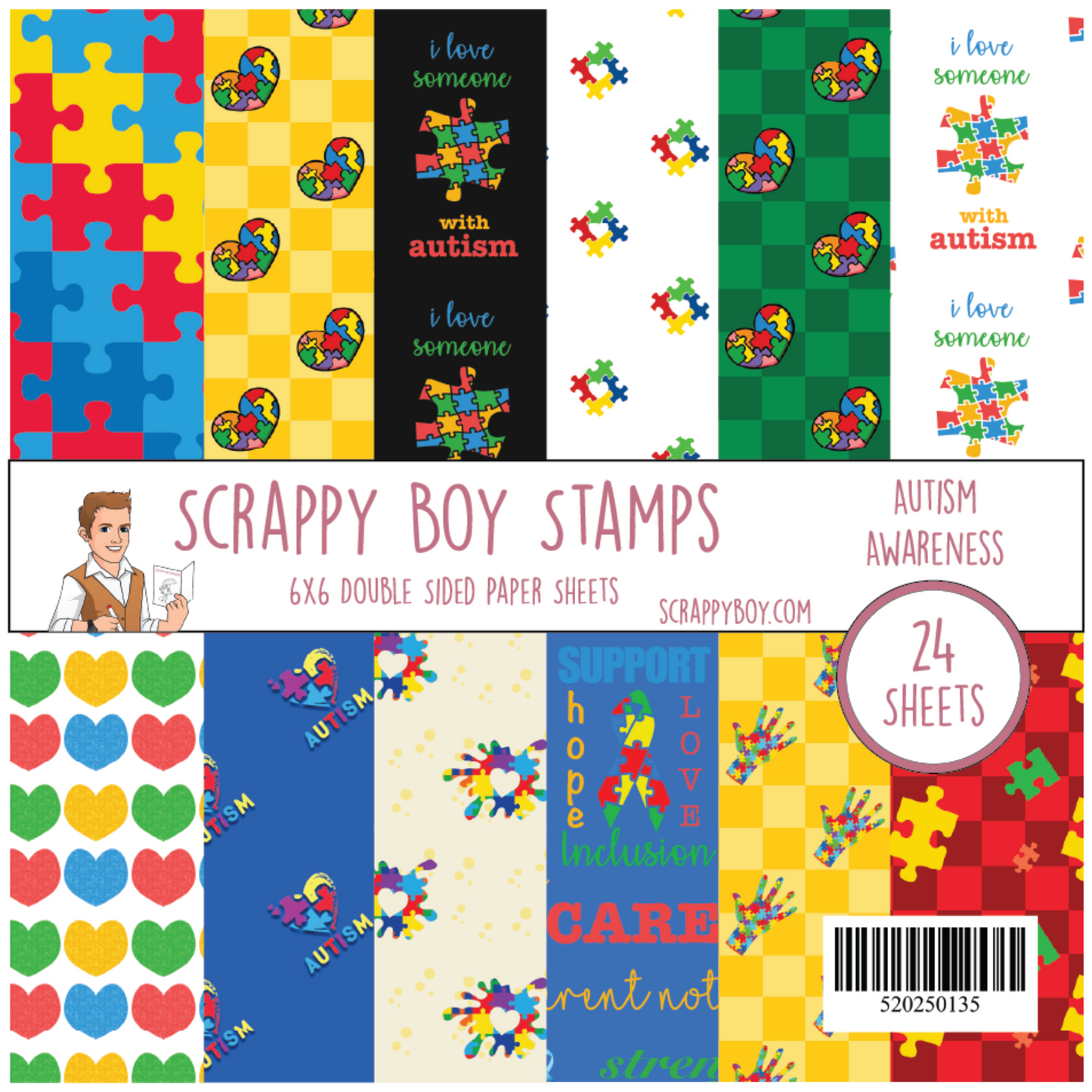 
                  
                    Autism Awareness 6x6 Paper Pack scrappyboystamps
                  
                