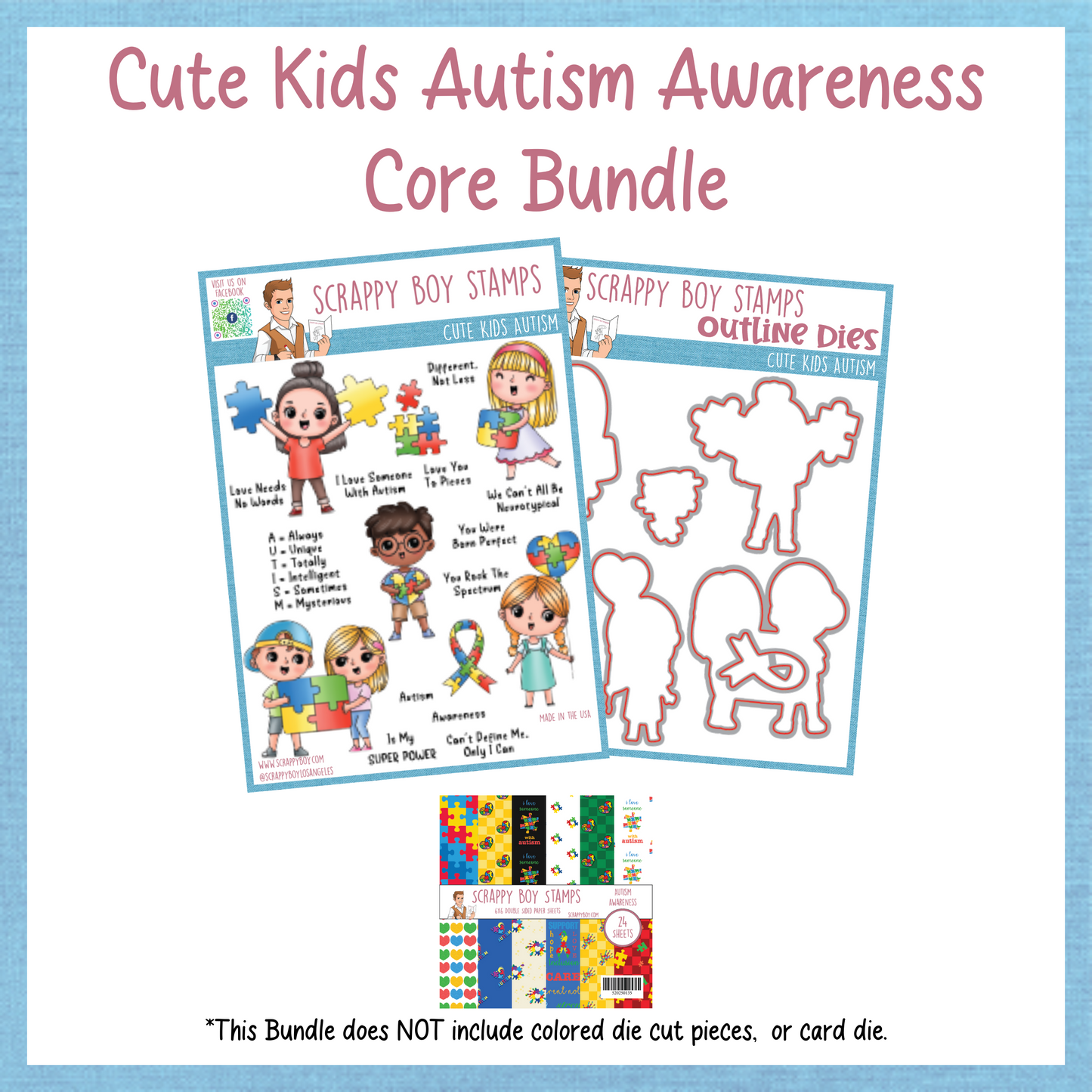 
                  
                    Core Bundle - Cute Kids Autism Awareness Release Scrappy Boy Stamps
                  
                