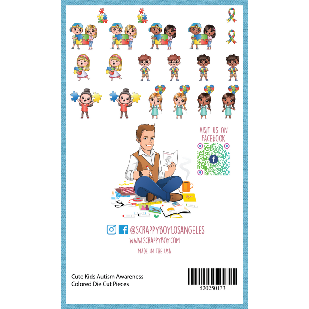 
                  
                    Cute Kids Autism Awareness - Colored Die Cut Pieces Scrappy Boy Stamps
                  
                