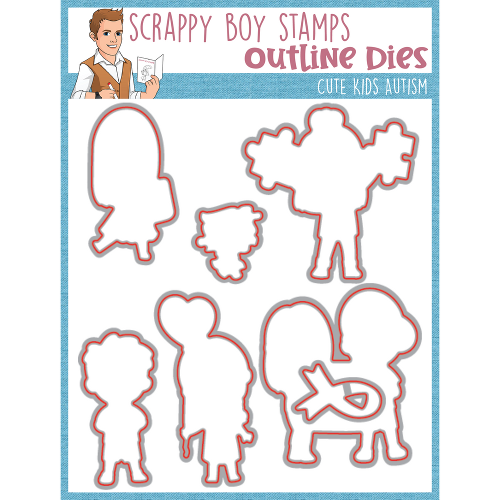 Outline Dies - Cute Kids Autism Awareness scrappyboystamps