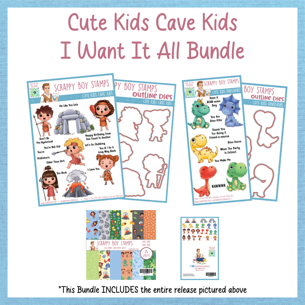 I Want It All Bundle - Cute Kids Cave Kids Scrappy Boy Stamps